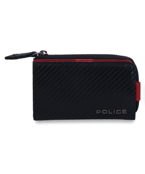 ポリス POLICE キーケース コインケース メンズ 本革 L字ファスナー KEY CASE ブラック 黒 PA－70805