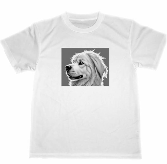 ピレネー犬　ドライ　Tシャツ　グレート・ピレニーズ　犬　グッズ　アート　イラスト　Great Pyrenees　DOG