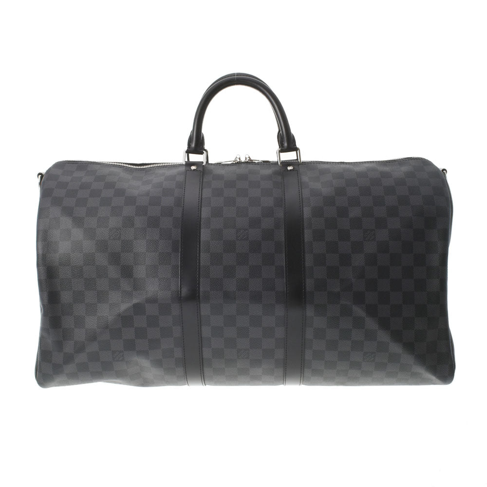 LOUIS VUITTON ルイヴィトン ダミエ グラフィット キーポルバンドリエール55 2WAY 黒 N41413 メンズ ダミエグラフィットキャンバス ボストンバッグ Aランク 中古 