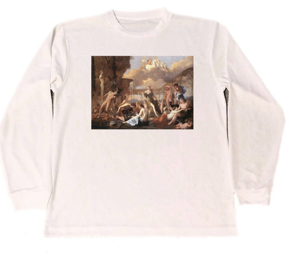 ニコラ・プッサン　ドライ　Tシャツ　名画　絵画　アート　グッズ　フローラの王国　　ロング　ロンT　長袖