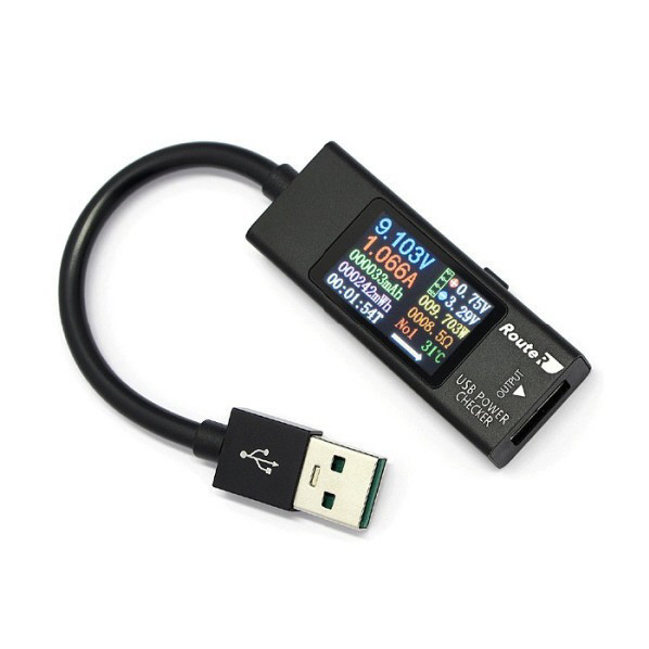 ルートアール USB 簡易電圧・電流チェッカー ブラック RT-USBVAC8QC