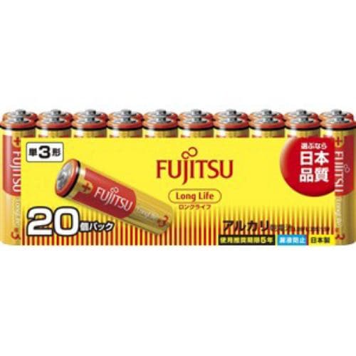 富士通 アルカリ乾電池 ロングライフタイプ 単3形 1.5V 20個パック LR6FL(20S)