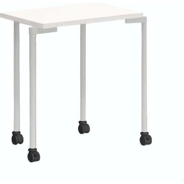 オカムラ L-table 4本キャスター 幕板なし 幅755×奥行450×高さ720mm ホワイト 93DE2H MK26 1台（直送品）