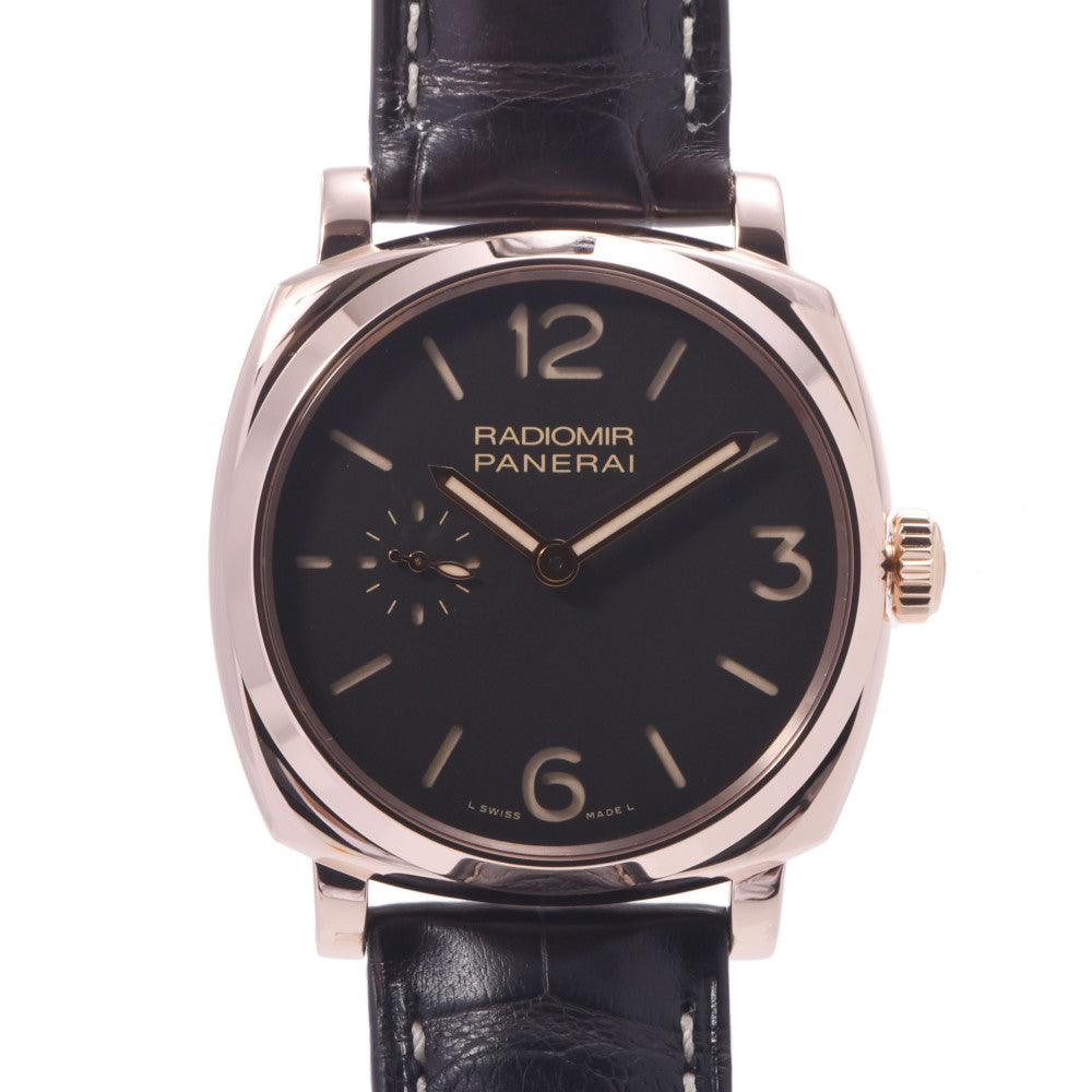 OFFICINE PANERAI オフィチーネパネライ ラジオミール 1940 オロロッソ PAM00513 メンズ RG/革 腕時計 手巻き ブラウン文字盤 Aランク 中古 