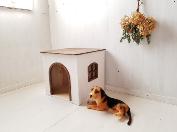 かわいい犬小屋　ドッグハウス　キャットハウス　猫小屋　猫ハウス　室内　小型犬　オーダー可　自然塗料　ナチュラル　シンプル