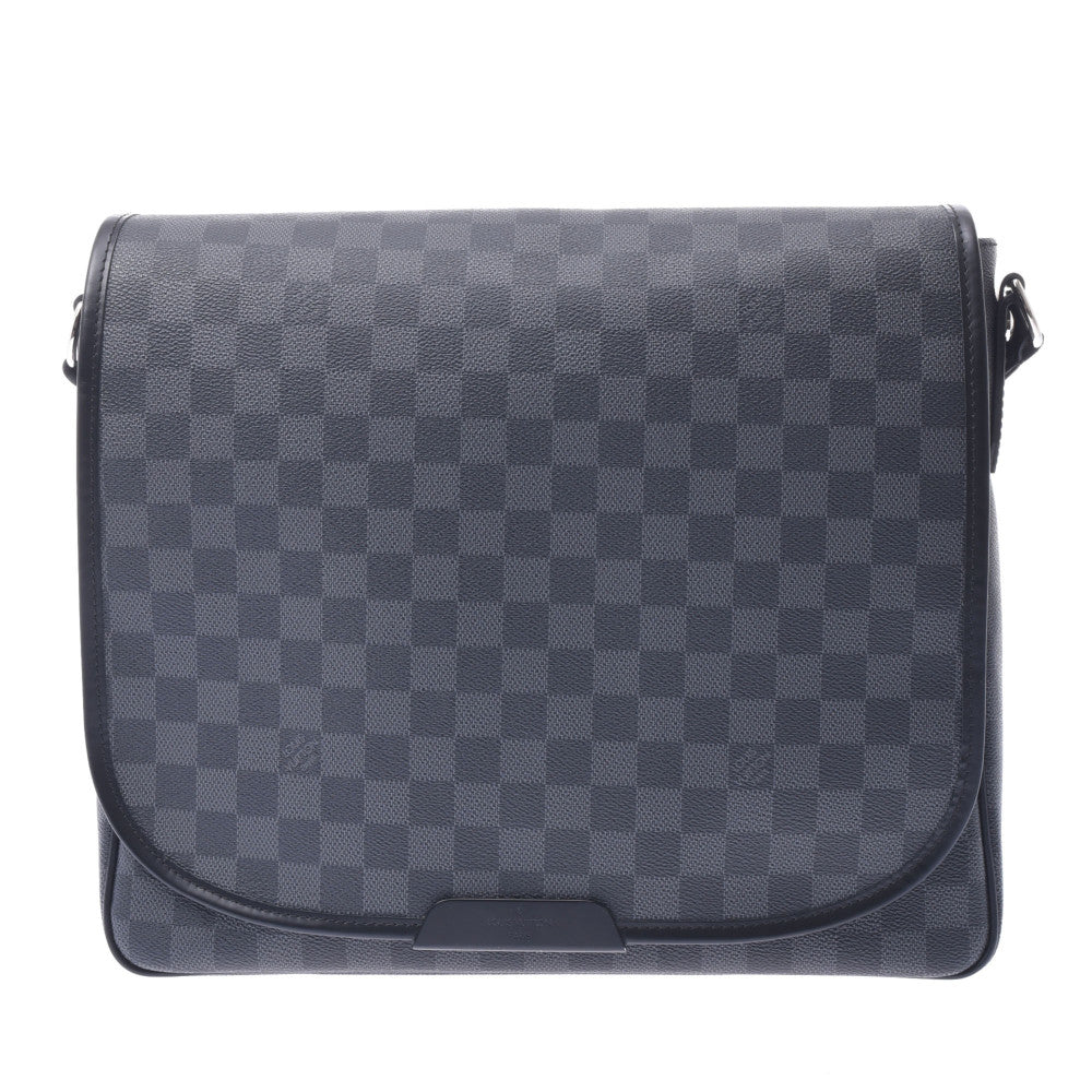 LOUIS VUITTON ルイヴィトン ダミエ グラフィット ダニエルMM 黒/グレー N58029 メンズ ダミエグラフィットキャンバス ショルダーバッグ Aランク 中古 