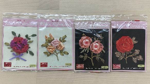 MOKUBA  木馬　リボン刺繍キット　バラシリーズ　【1セット単位販売】　NO.mre73-84花　ローズ