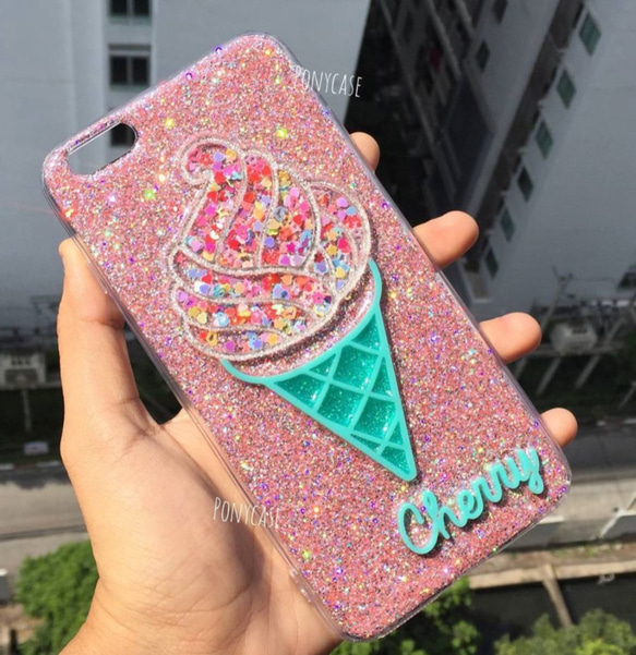 ソフトクリーム★世界で1つ★名入れスマホケース★ponycase★カスタムスマホケース★オリジナルスマホケース