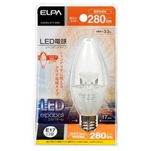 ELPA LED電球 シャンデリア形 E17 電球色 LDC4CL-E17-G351