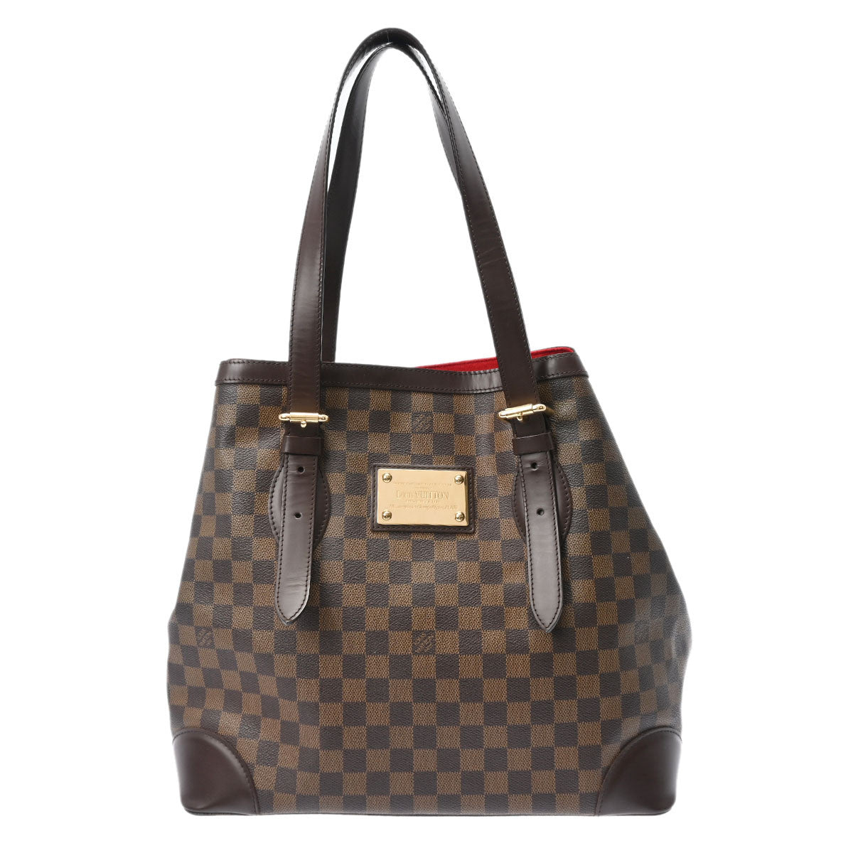 LOUIS VUITTON ルイヴィトン ダミエ ハムステッドGM ブラウン N51203 レディース ダミエキャンバス トートバッグ Bランク 中古 