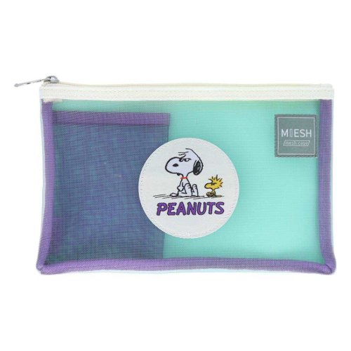 スヌーピー コスメポーチ メッシュケース MIESH B6 PEANUTS AMERICAN TASTE 10 MGxV ピーナッツ サンスター文具 小物入れ