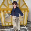 H2401 はるとくん　ハンドメイド  服　デニムジャケット コーディネート