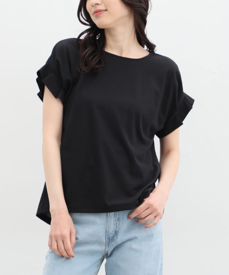 ハニーズ/袖タックＴシャツ Tシャツ カットソー きれいめ レディース 半袖 おしゃれ 人気 綿