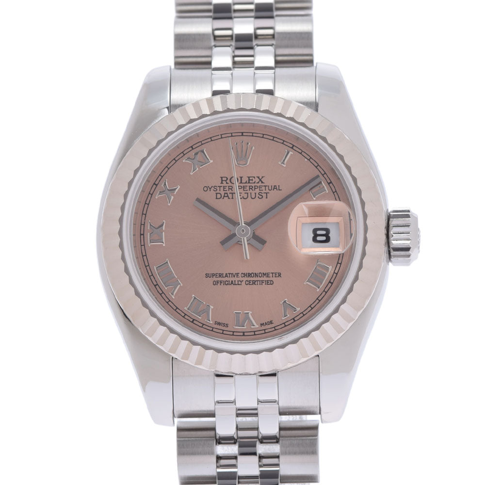 ROLEX ロレックス デイトジャスト 179174 レディース SS/WG 腕時計 自動巻き ピンク文字盤 Aランク 中古 