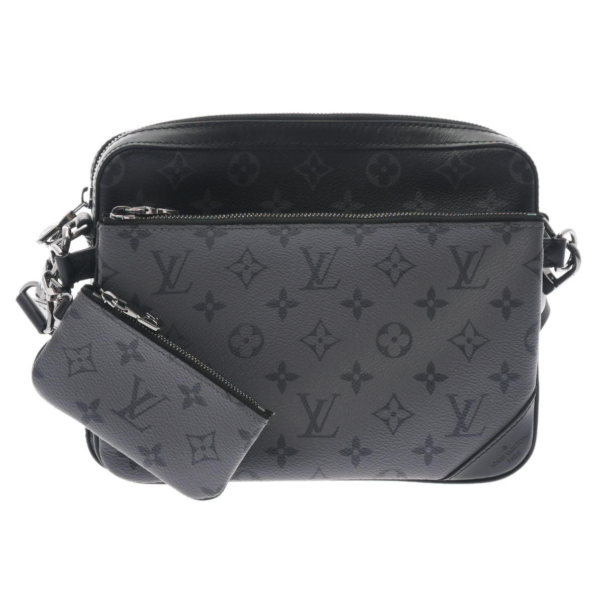 LOUIS VUITTON ルイヴィトン モノグラム エクリプス トリオメッセンジャー 黒/グレー M69443 メンズ モノグラムエクリプスキャンバス ショルダーバッグ Aランク 中古 