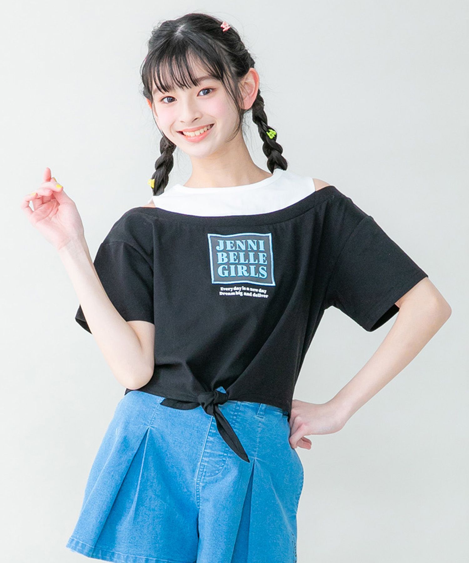 ジェニィベル/【WEB限定】防蚊肩あきレイヤード風Tシャツ