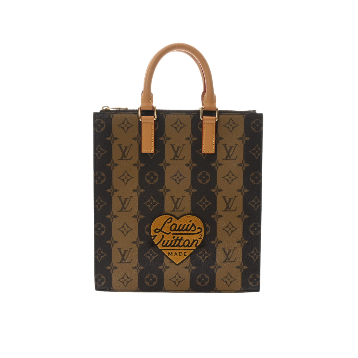 LOUIS VUITTON ルイヴィトン モノグラム ストライプ サックプラ メッセンジャー LVスクアード NIGOコラボ ブラウン M45965 レディース モノグラムキャンバス 2WAYバッグ 新同 中古 