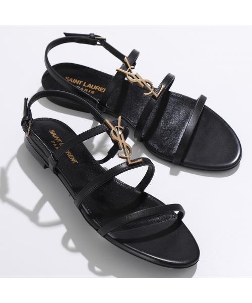 SAINT LAURENT フラットサンダル 652758 BDATT カサンドラロゴ