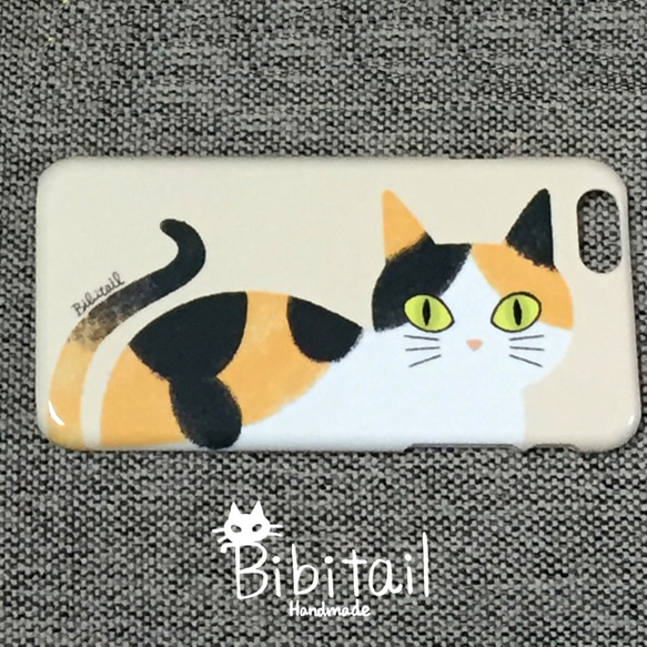 【送料込み】三毛猫　iPhone6/6s・7・8・SE・Xケース