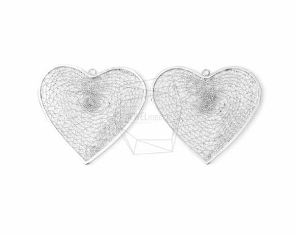 PDT-746-MR【2個入り】ハートフレームメッシュペンダント,Heart Frame Pattern Pendant