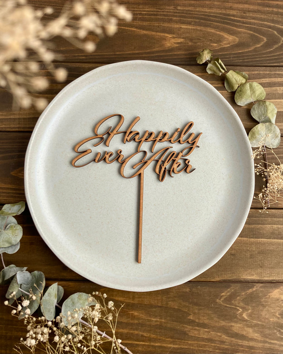 ケーキトッパー　結婚式　ウエディング　happily ever after