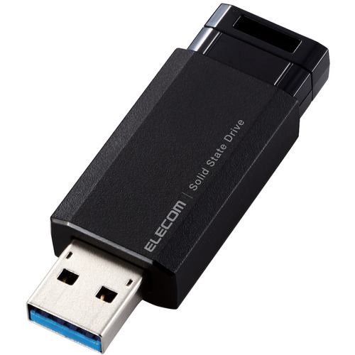 エレコム ESD-EPK0250GBK 外付けSSD ノック式 USB3.2(Gen2)対応 250GB ブラック