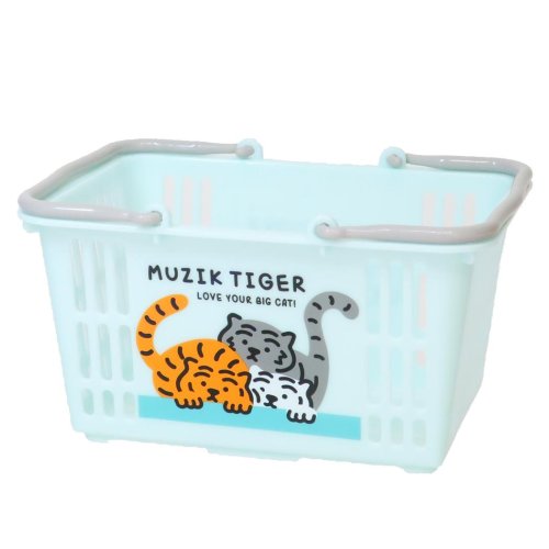 MUZIK TIGER ムジークタイガー 卓上収納 ミニフリーバスケット ミント ケイカンパニー 小物入れ キャラクター グッズ