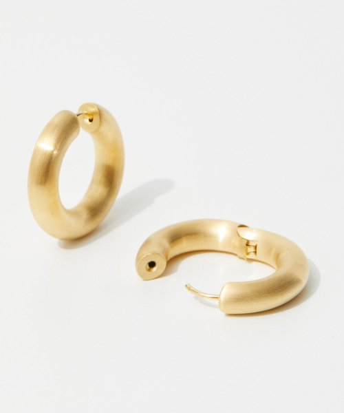 トムウッド TOM WOOD Chunky Hoops Satin Medium Gold ECH10354NA02S925－9K / 100150 チャンキー