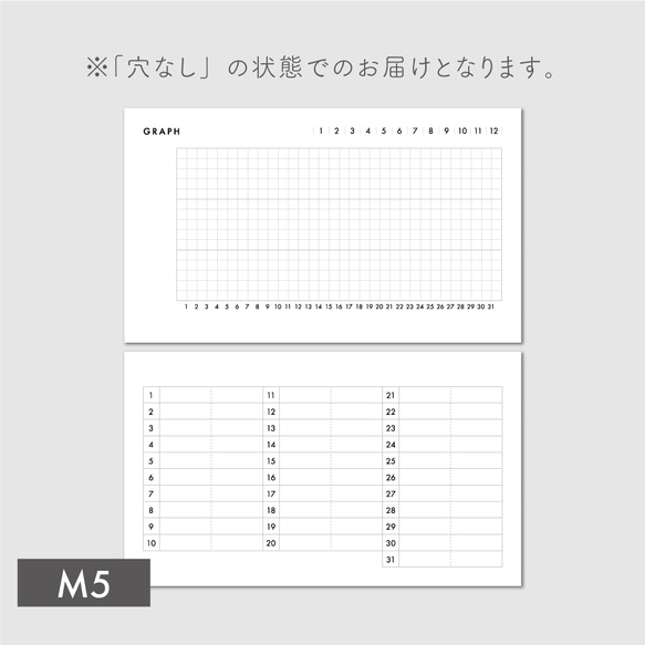 《M5サイズ》ダイエットの体重・体脂肪管理に。マルチグラフ／システム手帳リフィル【CBM5_CL09】