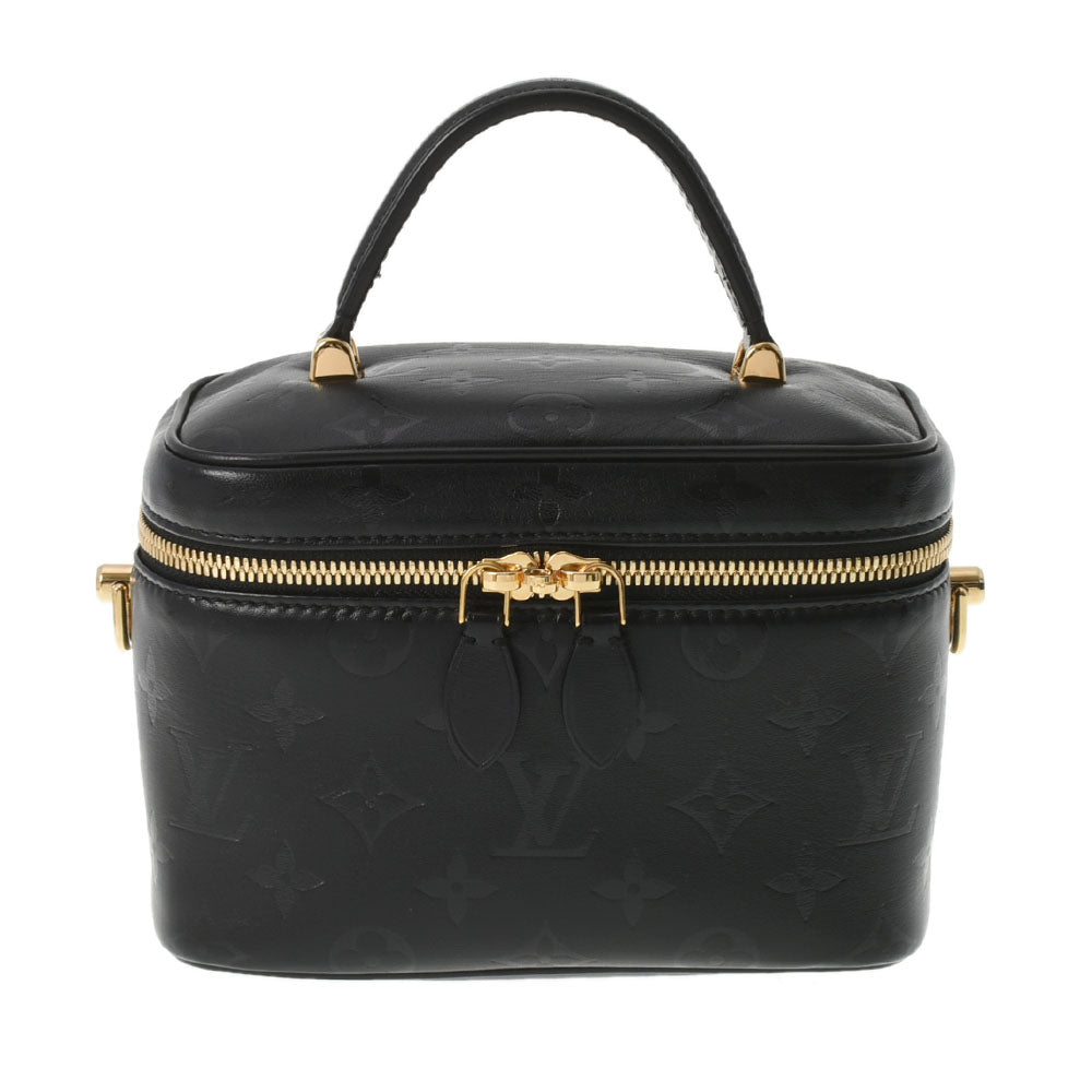 LOUIS VUITTON ルイヴィトン モノグラムインク ヴァニティPM ブラック M57118 レディース レザー ハンドバッグ Aランク 中古 