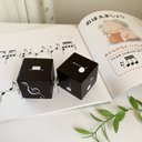 ブラック♡音符ブロック2個セット　　トールペイント　知育教材　ピアノ教室　音楽