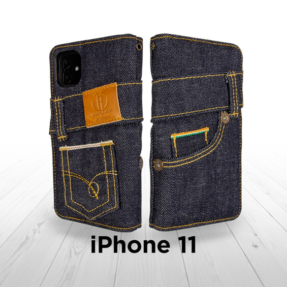 JAPAN BLUE JEANS コラボ iPhone 11 手帳型 アイフォン デニム スマホケース