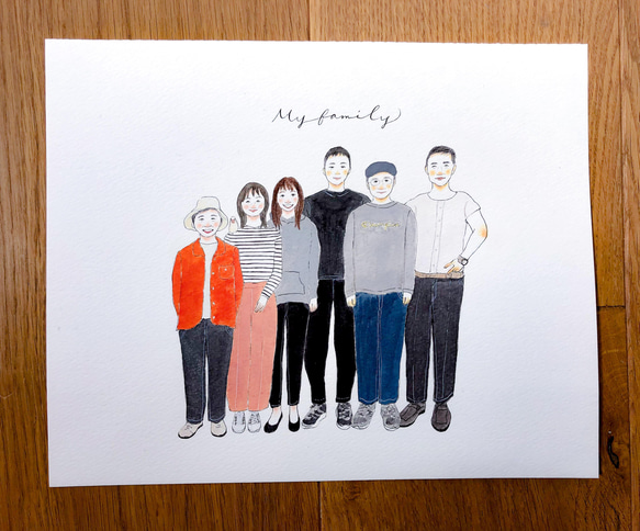 my family ! シンプル 似顔絵