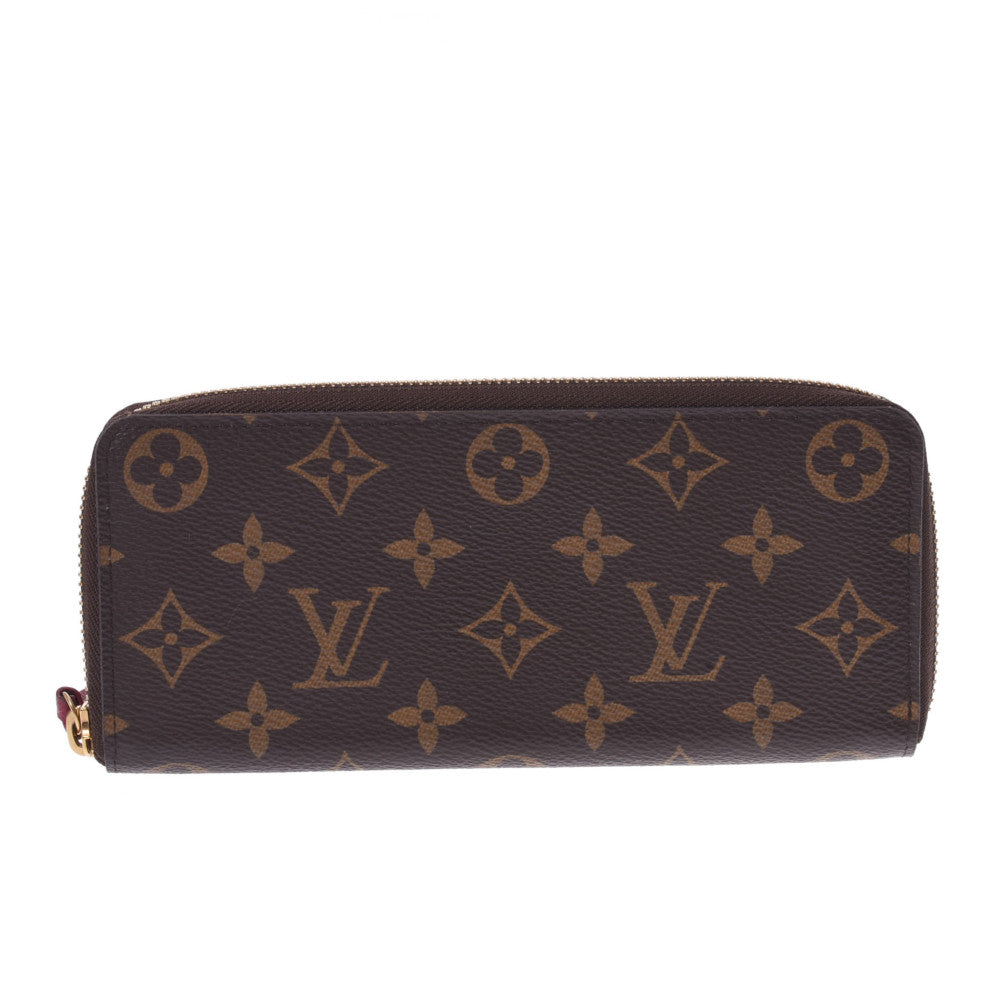 LOUIS VUITTON ルイヴィトン モノグラム ポルトフォイユクレマンス フューシャ M60742 ユニセックス モノグラムキャンバス 長財布 Aランク 中古 