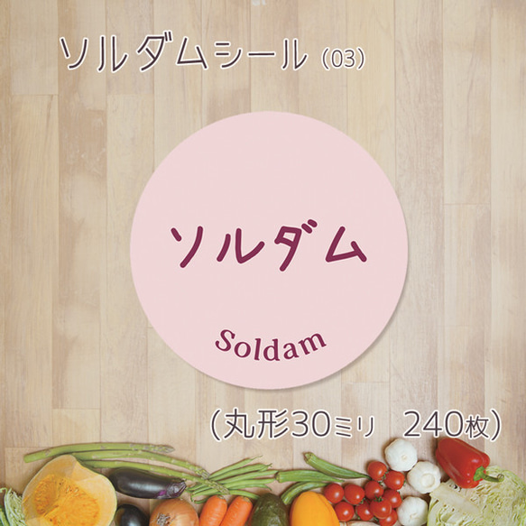 ご希望の文字印字可　ソルダムシール（03）30ミリ 240枚
