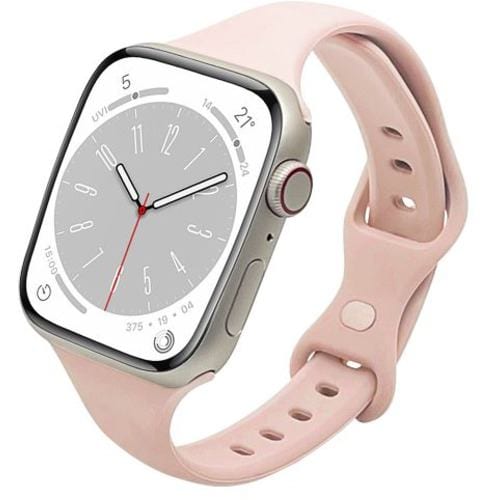 ラスタバナナ RBAWSS7443PK Apple Watch用バンド Series 8/7/6/5/4/3/SE 第2世代/SE 41mm/40mm/38mm シリコンスタンダードslim ピンク