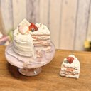 ミニチュア*赤紫が可愛い ベリーのショートケーキ＆ケーキスタンド* 梅雨イメージ 紫陽花