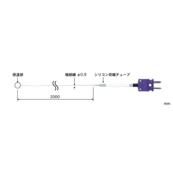 被覆極細温度センサ ー50~200°C 2000mm Eタイプ 【SFーEー200ーANP】 SF-E-200-ANP 1個(1本)（直送品）