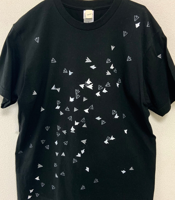 紙飛行機Tシャツ（黒）Lサイズ