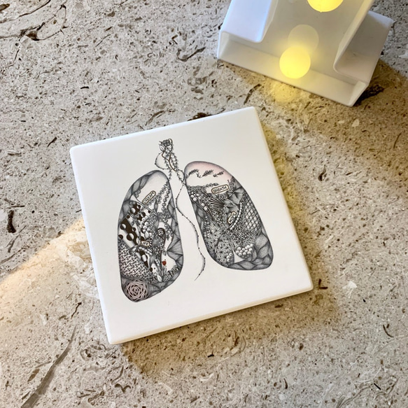 Ceramic Tangles Coaster/ The Lung