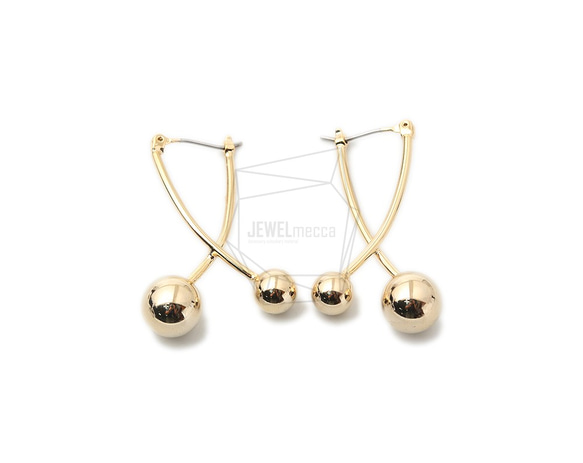 ERG-1357-G【2個入り】ダブルボールピアス,Double Ball Earring Post