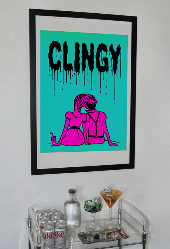 Clingy　ポップアート デザインポスター　A1サイズ　半光沢紙