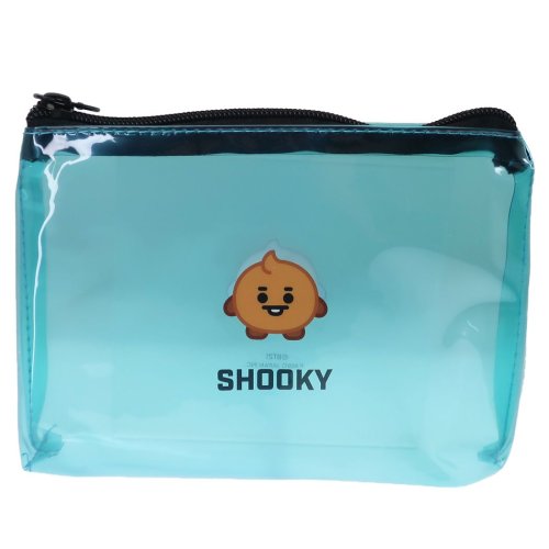 PVC ペンポーチ BT21 クリア フラットポーチ LINE FRIENDS SHOOKY プレゼント 男の子 女の子 ギフト