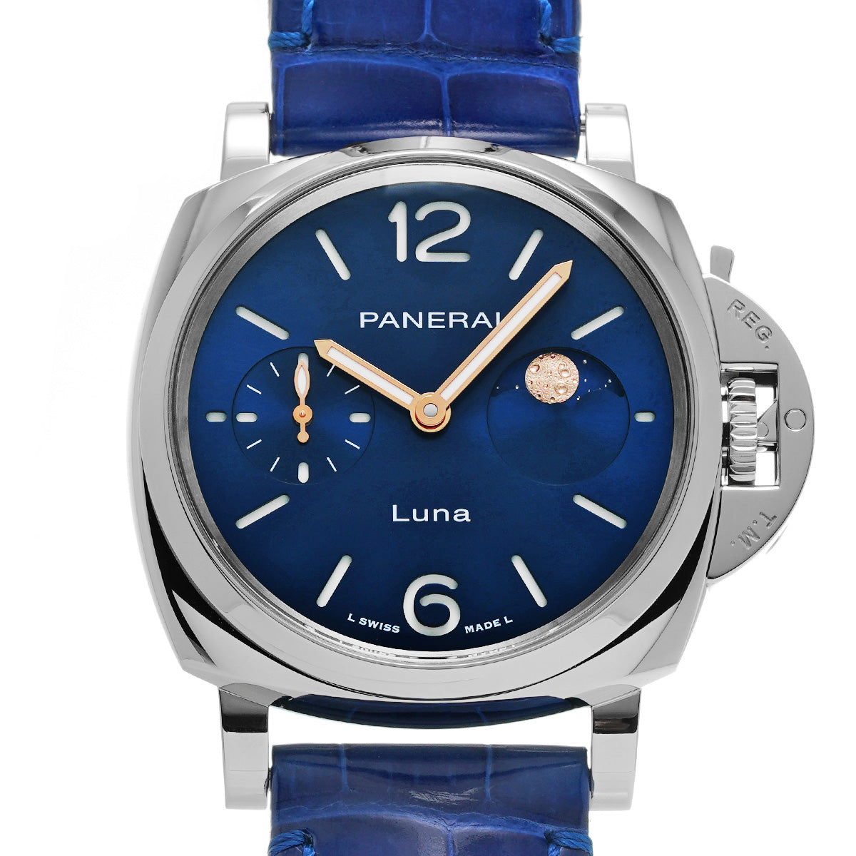 OFFICINE PANERAI オフィチーネパネライ ルミノールドゥエルナ PAM01179 メンズ SS/革 腕時計 自動巻き ブルー文字盤 未使用 