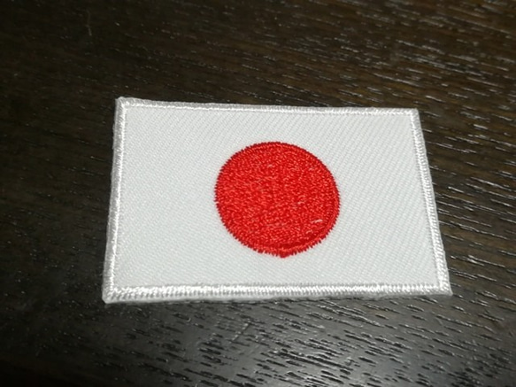 スポーツ国際競技・オリンピック/ジャパン日本国旗日の丸刺繍ワッペンSサイズ白×白