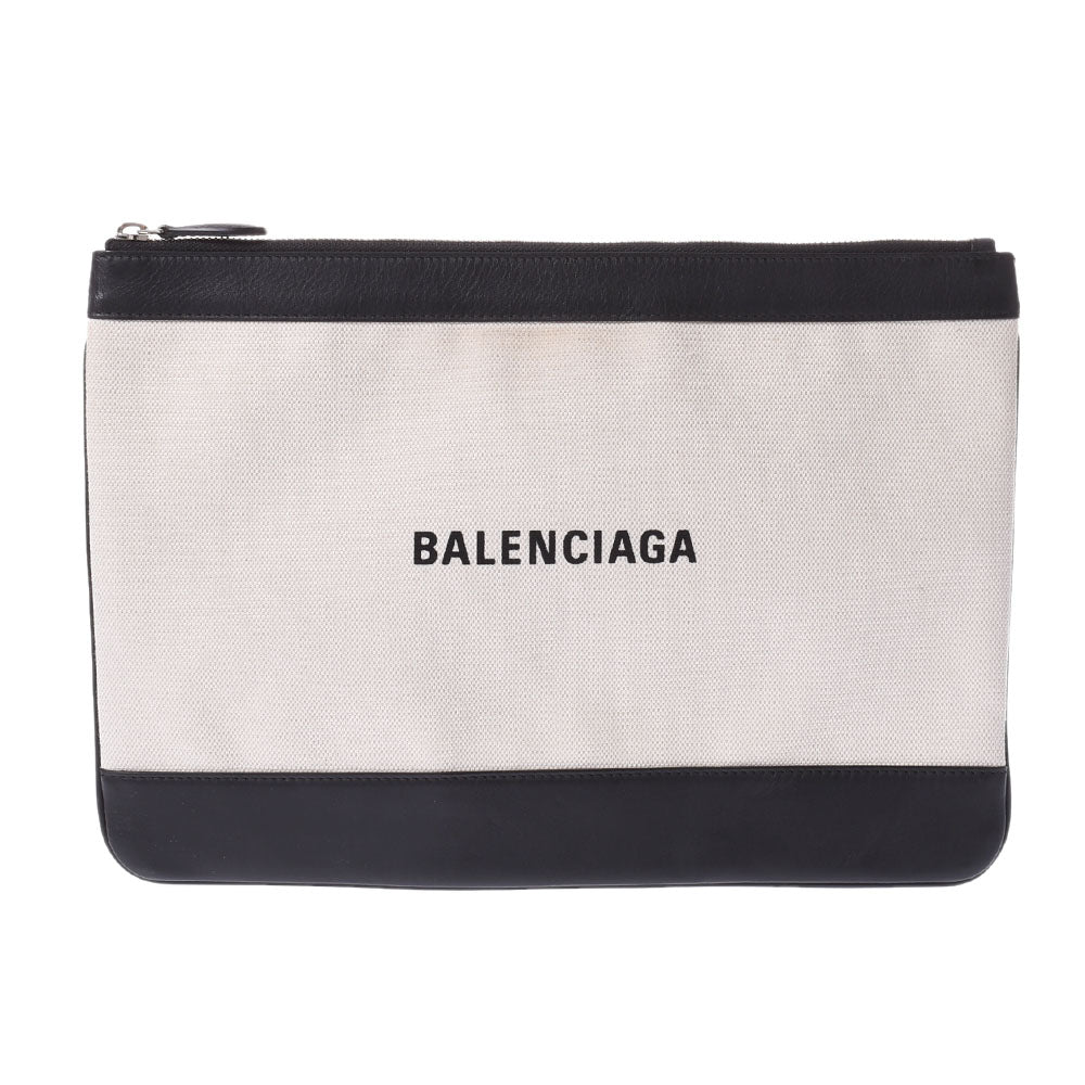 BALENCIAGA バレンシアガ クラッチバッグ 白/黒 420407 ユニセックス キャンバス/カーフ セカンドバッグ Bランク 中古 