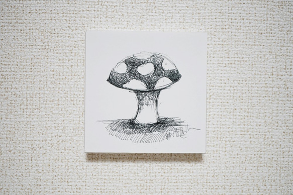 キノコ　アートパネル１０ｃｍ×１０ｃｍ