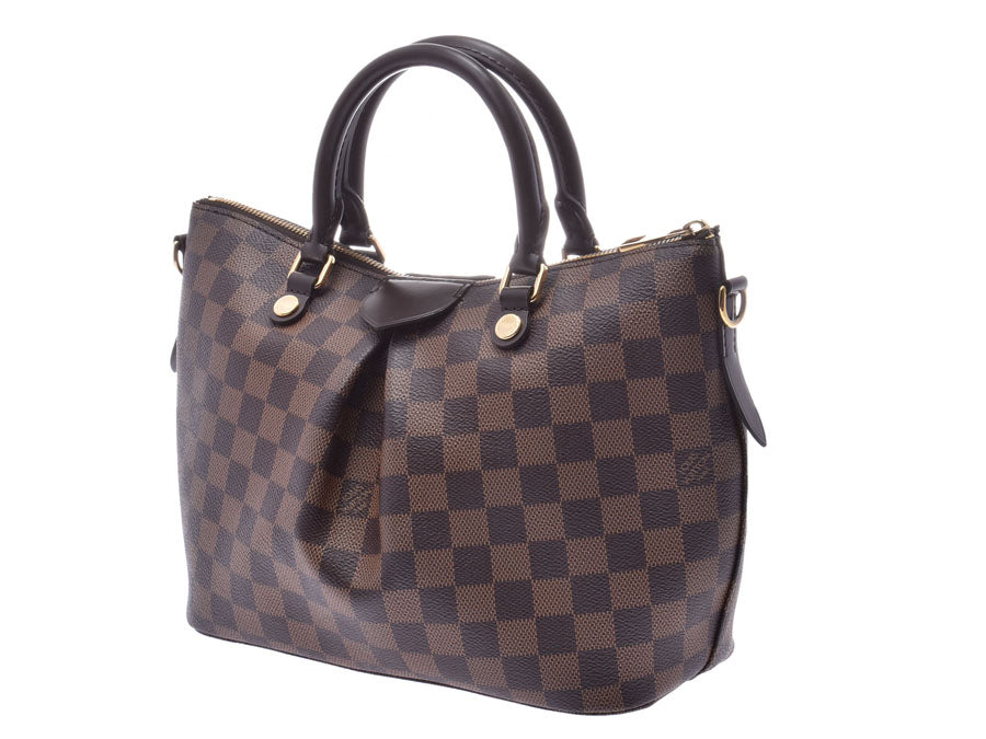 ルイヴィトン ダミエ シエナPM ブラウン N41545 レディース 本革 2WAYハンドバッグ Aランク 美品 LOUIS VUITTON ストラップ付 中古 