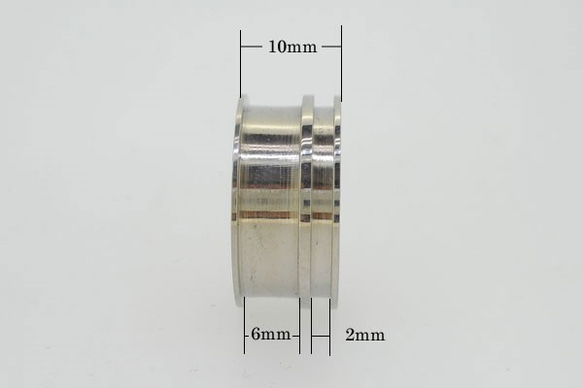 2溝 幅10mm 内径17mm(約13号) 指輪 リング ステンレス304 ステンレスカラー ハンドメイド素材 パーツ