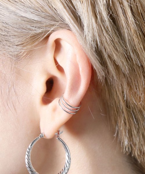 【YArKA/ヤーカ】silver925 twist line ear cuff/シンプルイヤーカフ シルバー925